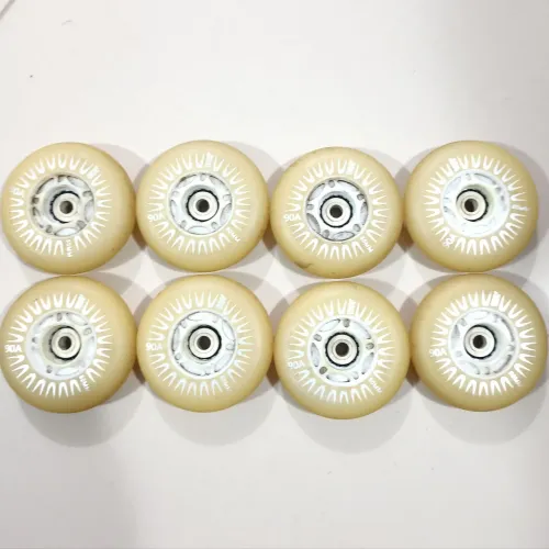 Rodas 80mm LED cor branca patins inline 90A (8 unidades) Japy Skate
