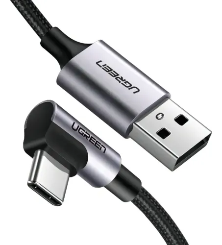 Cabo Carregador Celular Ugreen Usb 2.0 P Usb Tipo C Angular 1m Cor Preto