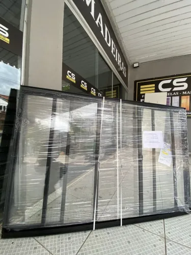 JANELA 4F 1.00X1.50 ALÚMINIO PRETO - LINHA MODULAR