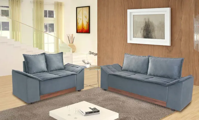Sofa de 2 e 3 lugares modelo canoa novo lacrado 