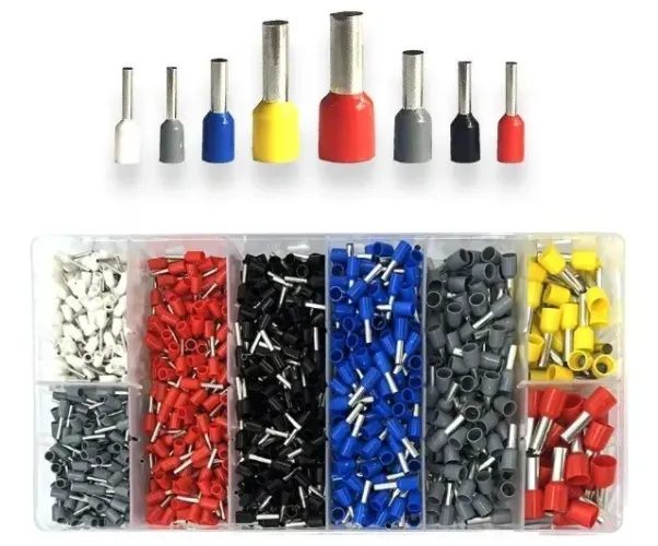 Kit 1200 Terminais Elétricos Ilhós Tubular 0,5mm² Até 10mm²