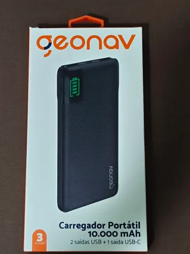 Carregador Portátil Geonav 10.000 mAh - Novo