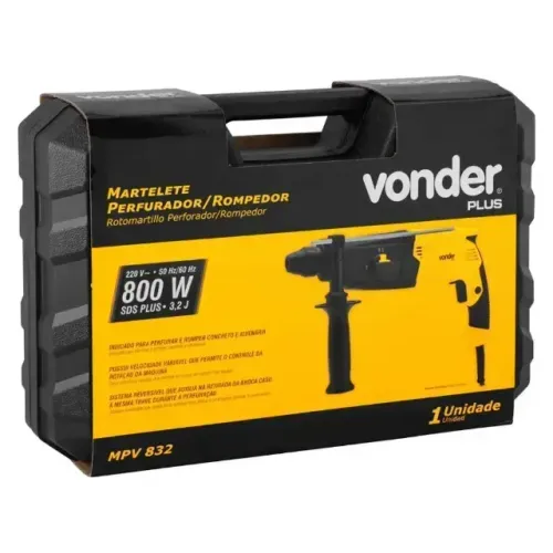 Martelete Perfurador Rompedor Sds Plus 800w Mpv832 Vonder