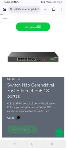 SWITCH POE INTELBRAS 1118F