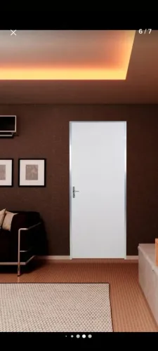 Porta madeira com portal alumínio 