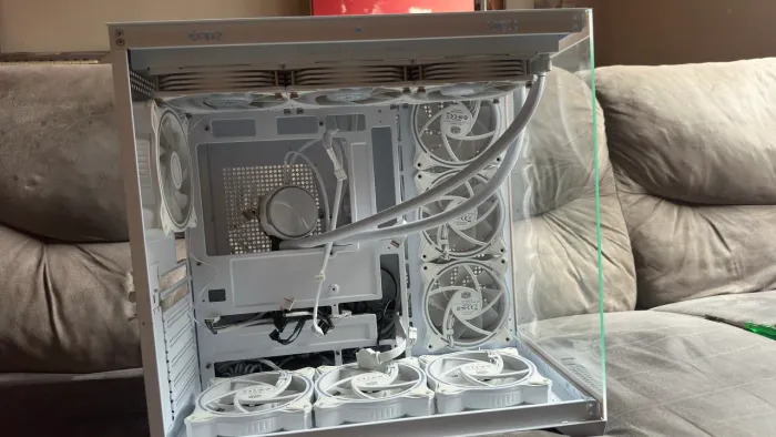 Gabinete Gamer Branco + Water Cooler 360mm Cooler Master + 9 Fans RGB Halo