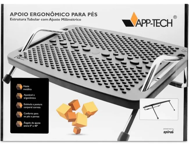 Apoio ergonômico para pés, estrutura tubular, 14P, APP-TECH