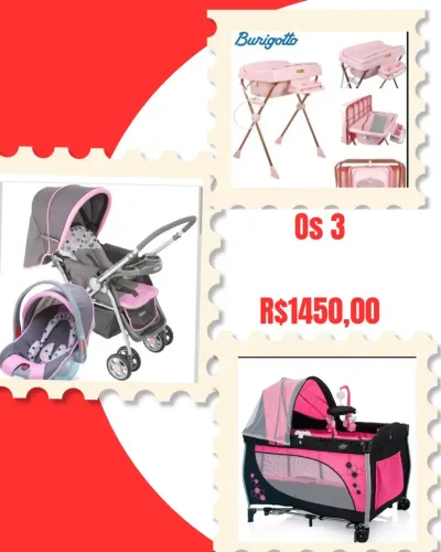 Berço, Carrinho cadeirinha, banheira trocador 
