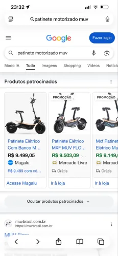 Patinete Elétrico Com Banco Muv Flow 1000w 48v Mxf