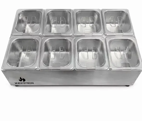 Condimentadora Central Refrigerada 8 cubas Inox