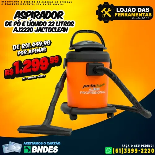 Aspirador de Pó e Líquido 22 Litros Aj2220 JactoClean