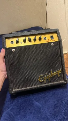 Epiphone 10s amp guitarra pra estudo BEM compacto, cabe em mochila 127v, 10w
