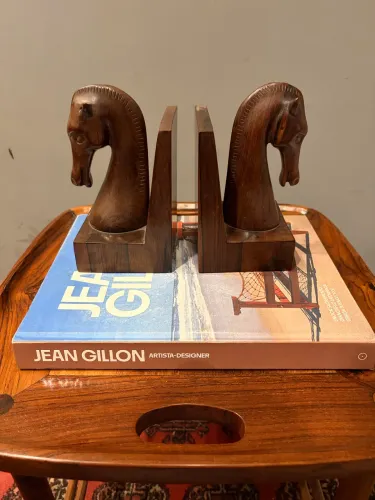 Raríssimo par de Serra Livre wood art Jean Gillon e jacarandá maciço