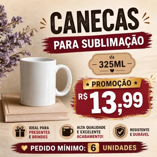 Caneca para sublimação porcelana 325ml