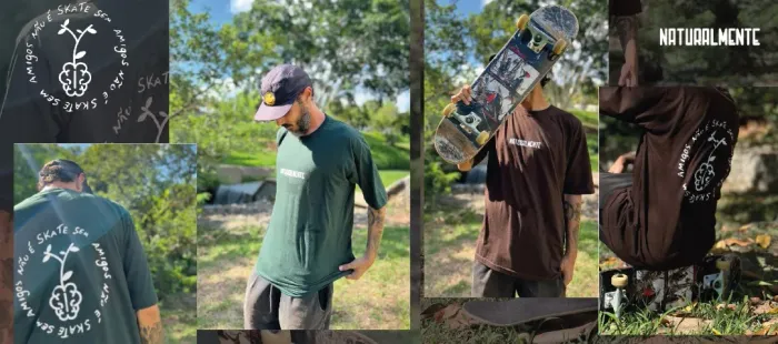 Camiseta Naturalmente , Verde ou Marrom . G.GG.XG