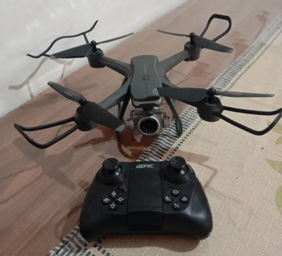 Drone 4DRC - V14 com câmera dupla e controle remoto.