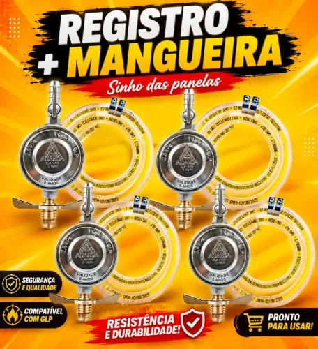 Kit registro + mangueira aliança R$70,00