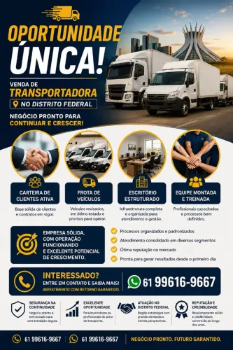 Vende-se transportadora formada no DF