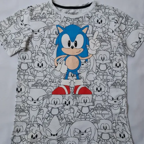 Camiseta Sonic Manga Curta Infantil Tamanho 10