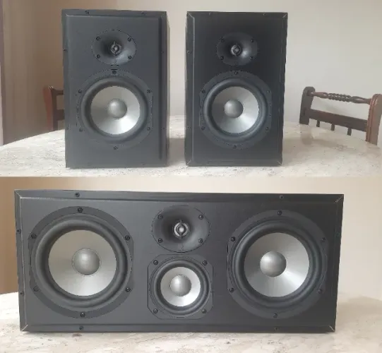 Caixa Acústica Som trio bookshelf Revel M12 e central Revel M12 / troca Emotiva XSP-1