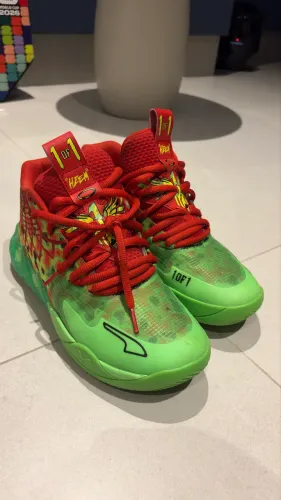 Tênis PUMA X LAMELO BALL MB.01 Thermal fluro green red men Basketball shoes