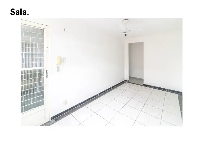 Apartamento de 02 quartos, sala, cozinha, banheiro e área, sem garagem.