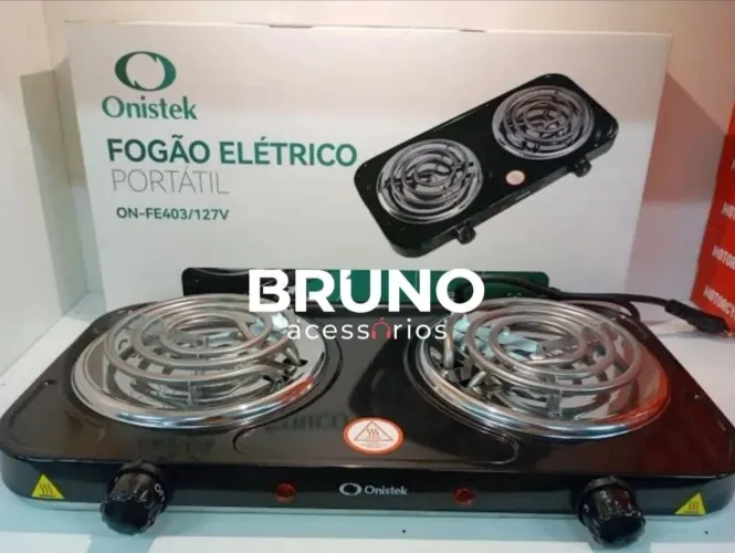 Fogão elétrico portátil 2 bocas onistek 127v para cozinhar e lazer