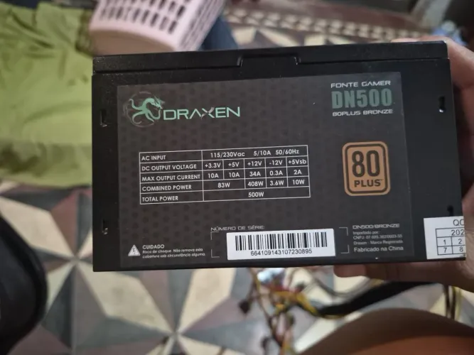Fonte Draxen 500w 80 plus USADA