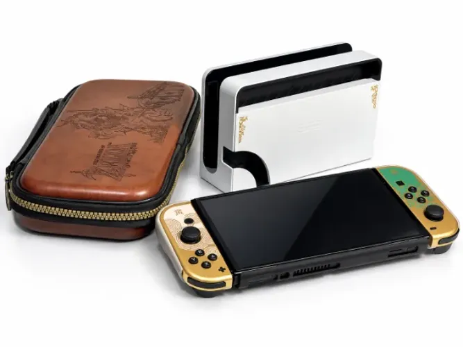 Nintendo Switch OLED Zelda TOTK + Case + Controle