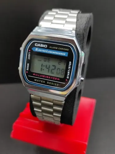 Relógio Digital Casio Vintage A168WA-1 Aço Inoxidável. 
