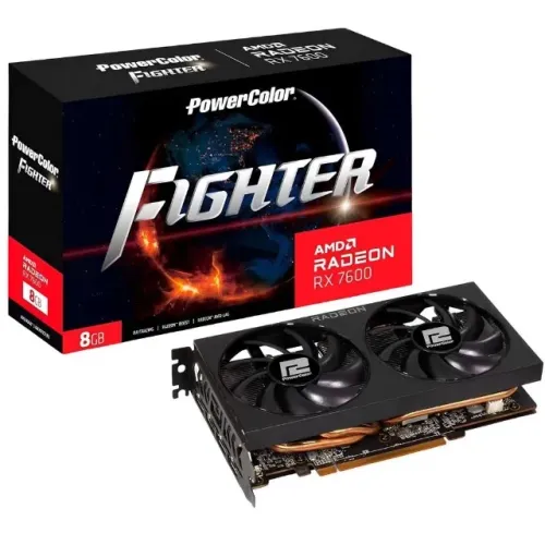 Placa de Vídeo PowerColor Fighter Radeon RX 7600 8GB GDDR6 PCI-Express - Lacrado na caixa!