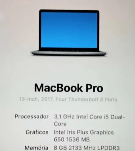 Mac Book 8g i5 2017 Bateria Ok