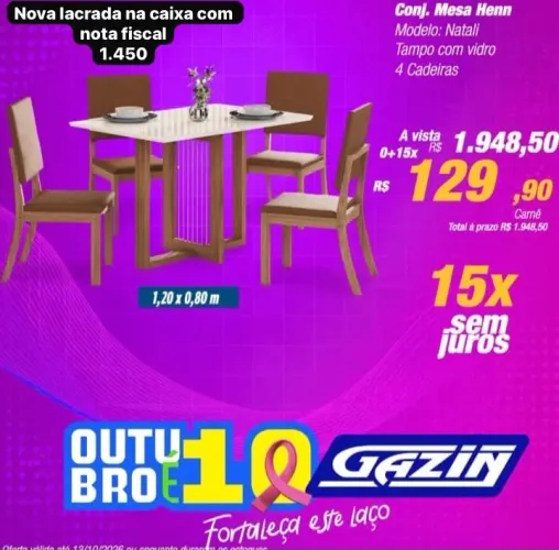 Conjunto de Mesa de jantar nova na caixa lacrada