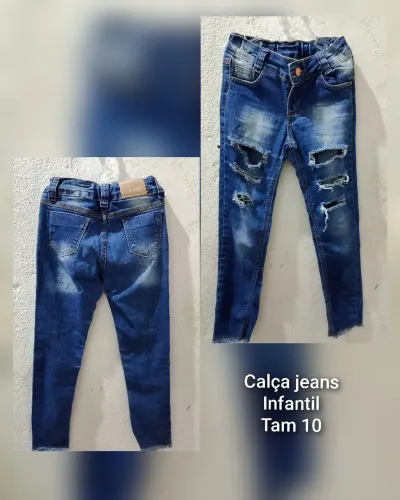 Calça jeans feminina infantil azul