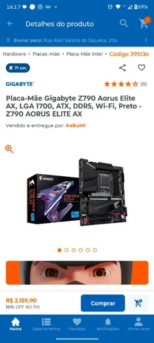 Kit i9 14900kf + z790 aorus elite ex