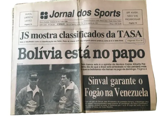 Jornal dos Sports Agosto de 1993