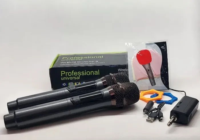 Microfone Sem Fio Duplo Recarregável USB-C Profissional