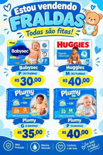 fraldas descartáveis nova