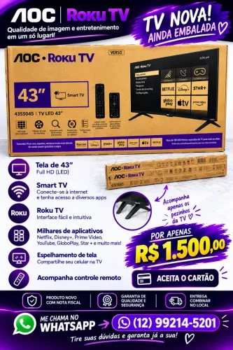 TV nova na caixa com nota fiscal