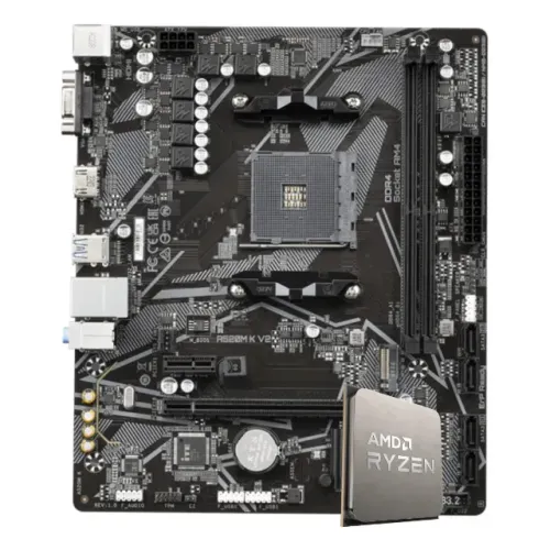 Kit Upgrade, AMD Ryzen 5 5500 + Placa Mãe Chipset A520M