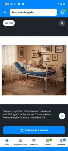 Cama hospitalar+ colchão impermeável