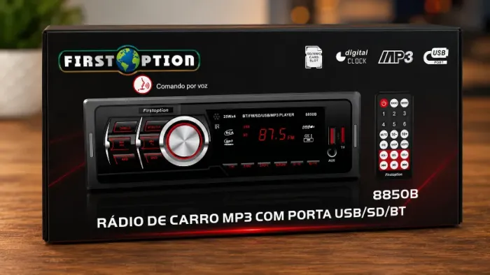 Rádio Automotivo MP3 Firstoption 8850B Bluetooth USB SD Novo na Caixa