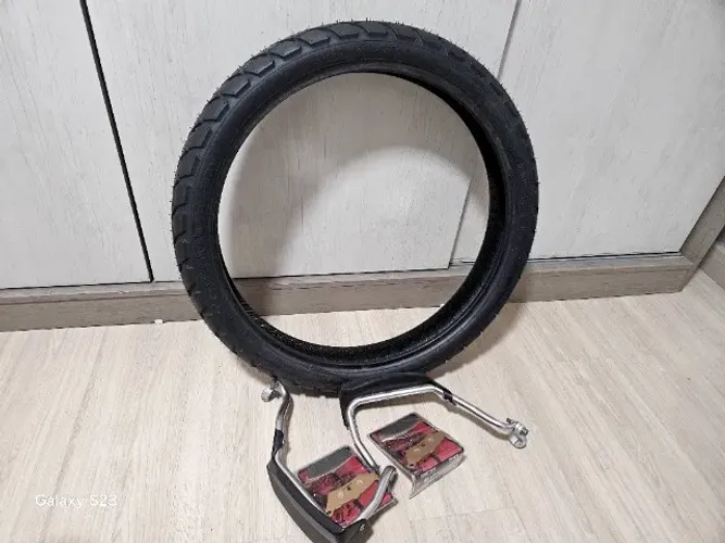 ndo peneu dianteiro novo 90x90 21 mais protetor manete e 01 jg de pastinhas dianteira