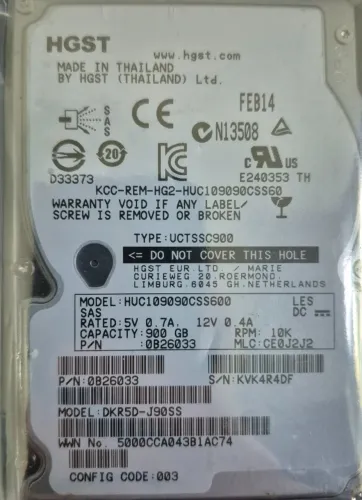 HD 900GB SAS 10k 2.5