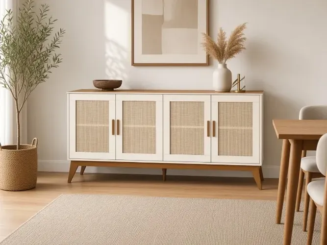 Buffet Andorra 4 Portas 172x82cm Rattan (NOVO A PRONTA ENTREGA)