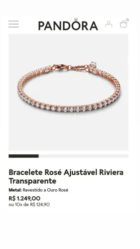 Pandora Riviera Bracelete Rosé Ajustável