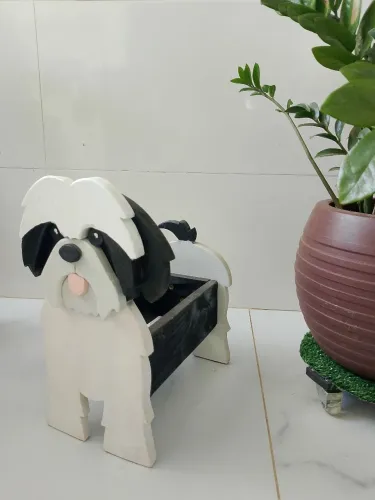 Porta flores em formato de cachorrinho