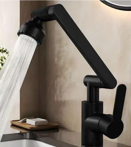 Torneira Articulada 1080° para Banheiro - Monocomando Quente e Frio, Rotação 360° em 3 Pon
