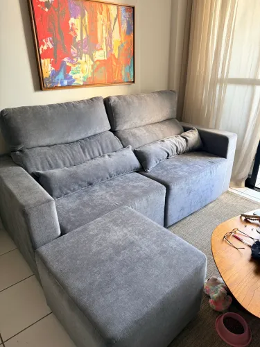 Sofá cristal liso 2,00 cinza