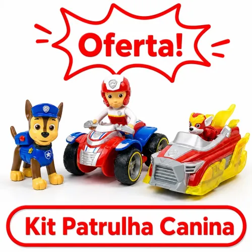Kit Original Patrulha Canina - Bonecos Miniaturas Carrinhos